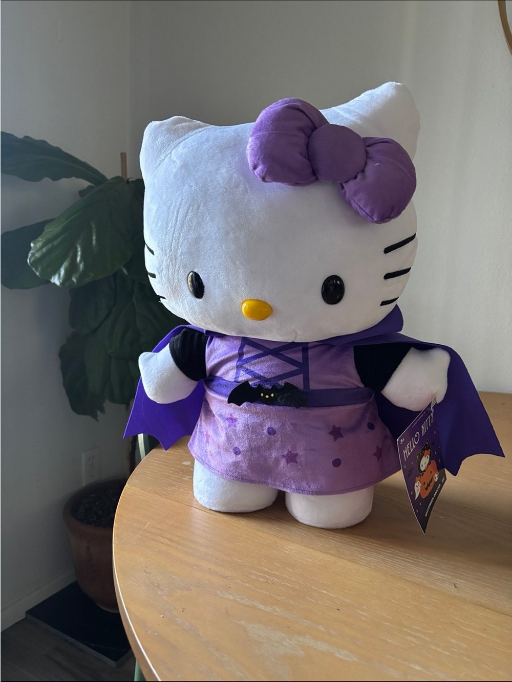 Hello Kitty Purple Bat Cape Plush - Purple Bow & Dress